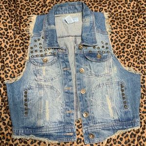 Jean studded vest